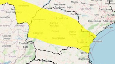Alerta amarelo prevê chuva forte e ventos de até 60 km/h no Paraná