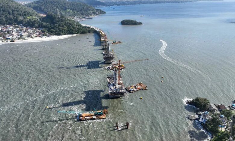 Ponte de Guaratuba atinge 73% de conclusão