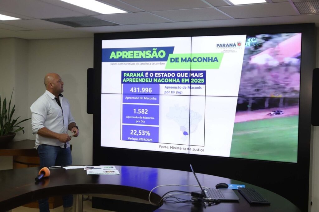 Apreensões de drogas no Paraná crescem 21% em 2025