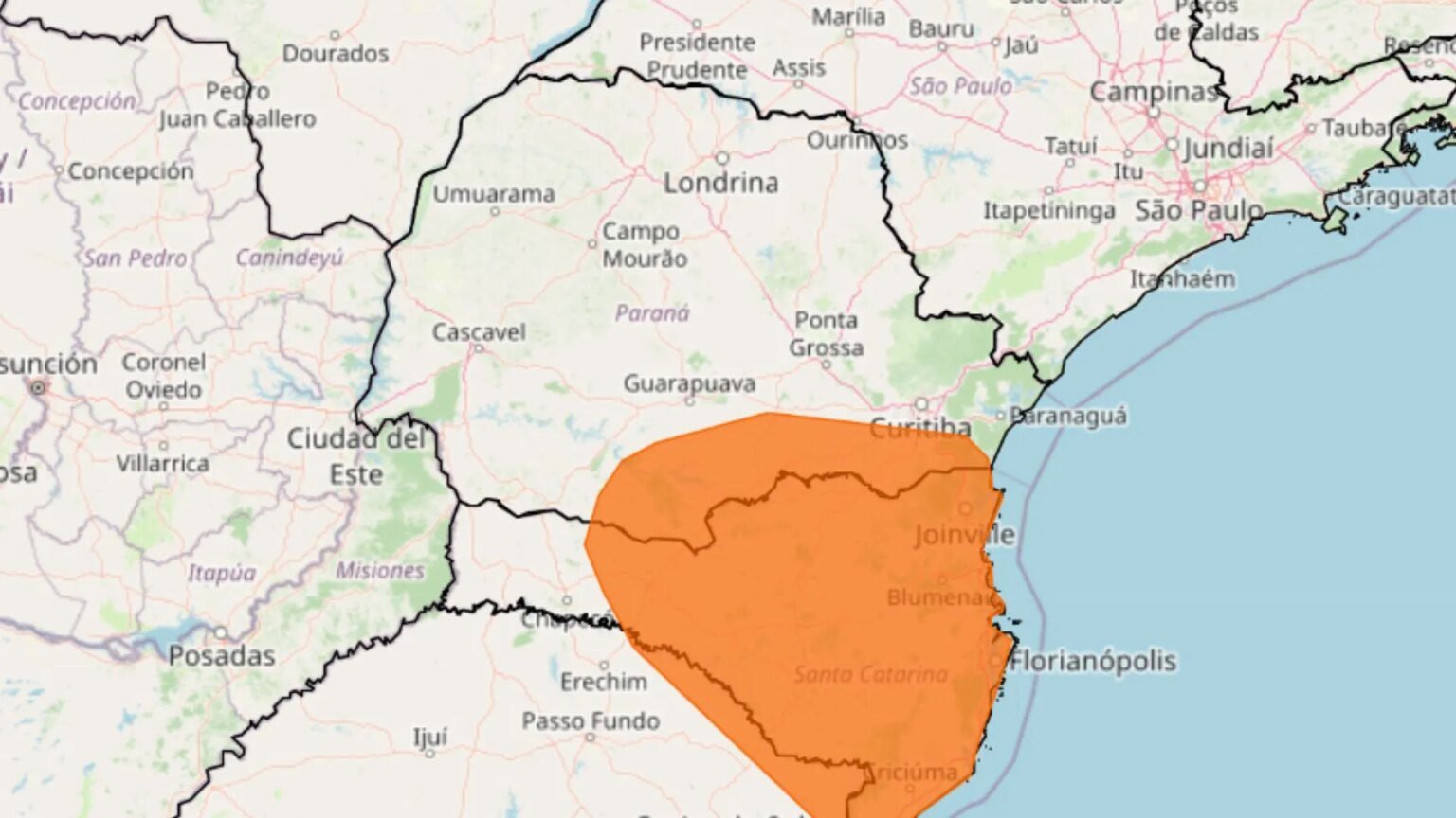Cidades da RMC e Litoral em alerta laranja para tempestade Cidades da RMC e do Litoral estão sob alerta laranja de tempestade