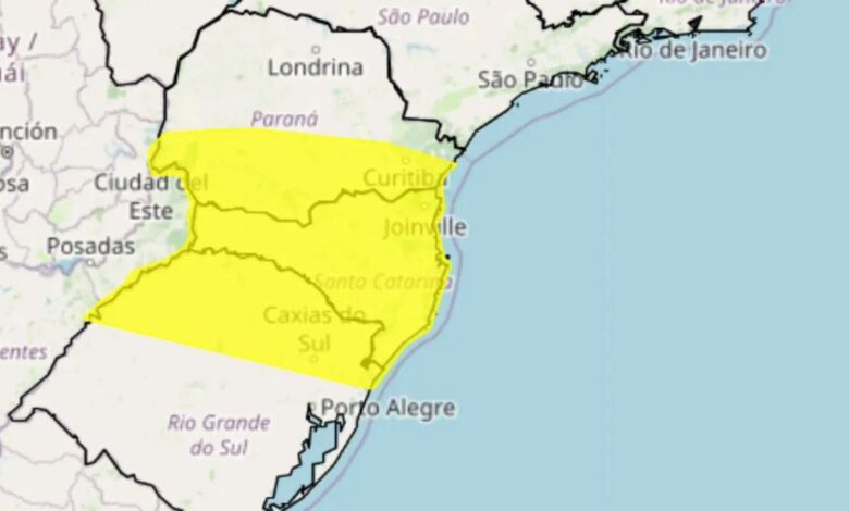 Inmet emite alerta amarelo de tempestade no Paraná; veja cidades