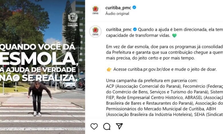 Campanha da Prefeitura de Curitiba gera polêmica após vídeo