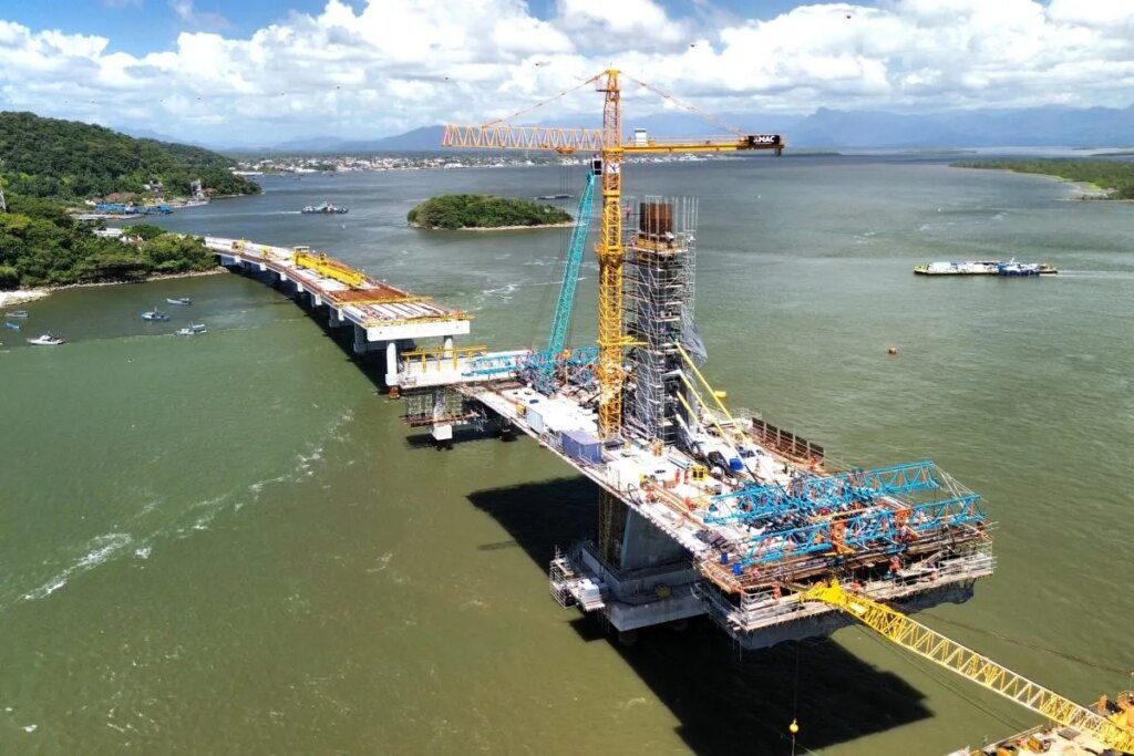 Ponte de Guaratuba ganha primeiros estais; assista ao vídeo