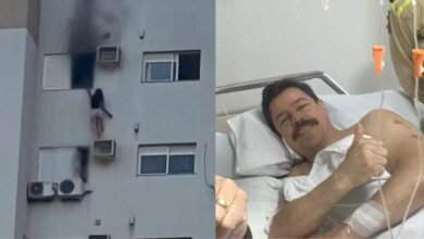 Vítima e bombeiro seguem internados após incêndio em Cascavel