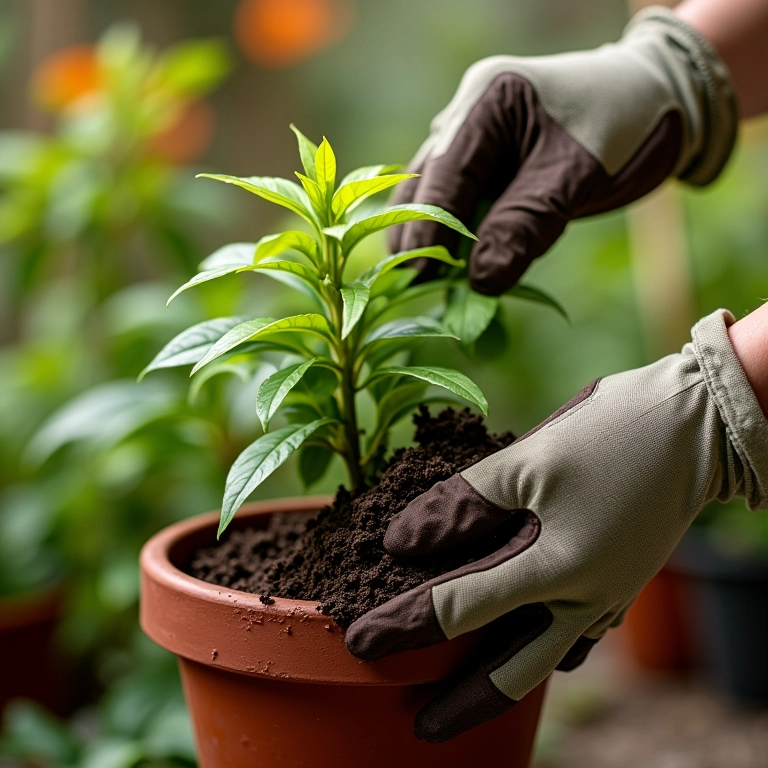Adubação balanceada para primavera em vaso.