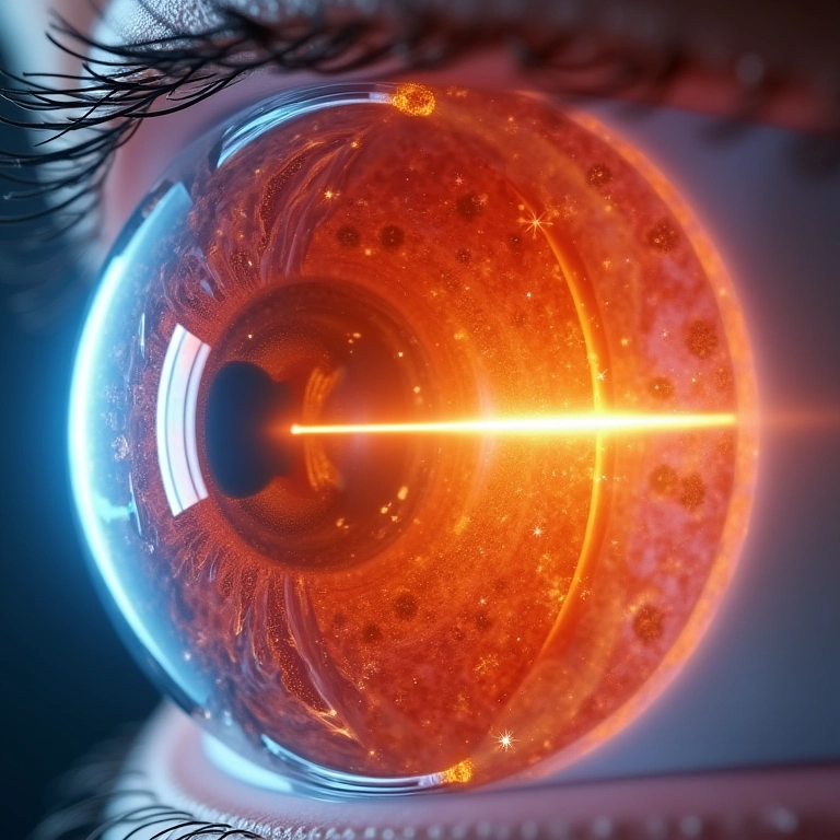 Anatomia do olho ilustrando erros de refração que causam a miopia.