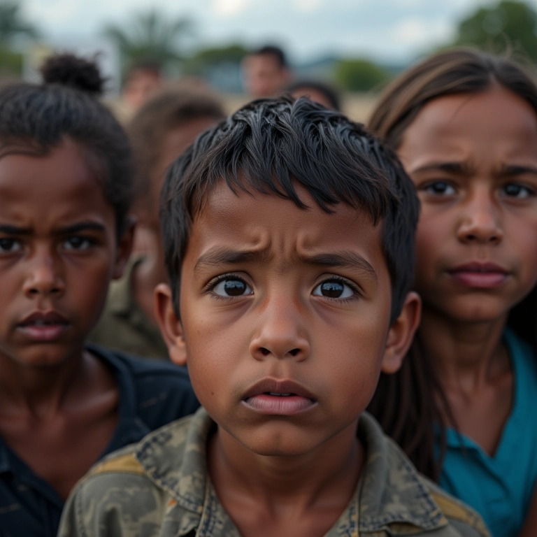 Brasileiros buscando refúgio em fronteira, fugindo de perseguição política.