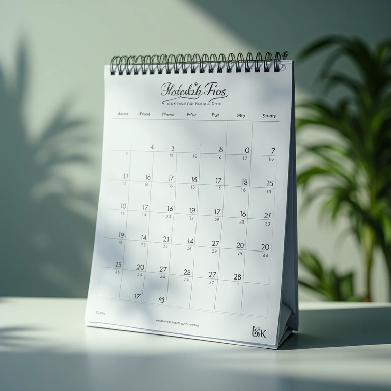 Calendário indicando a durabilidade prolongada da Plástica dos Fios ao longo das semanas.