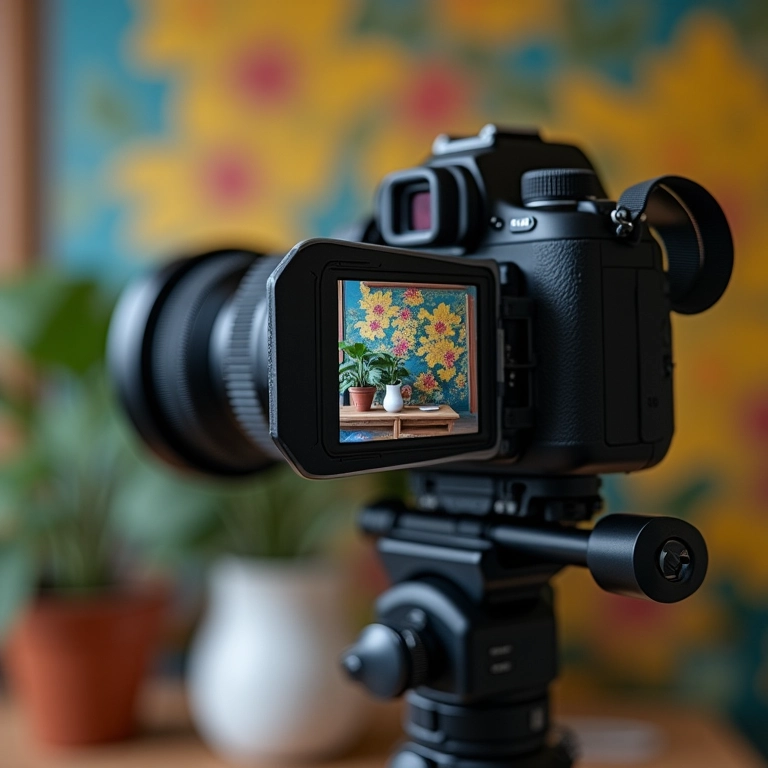 Câmera de alta qualidade gravando podcast.