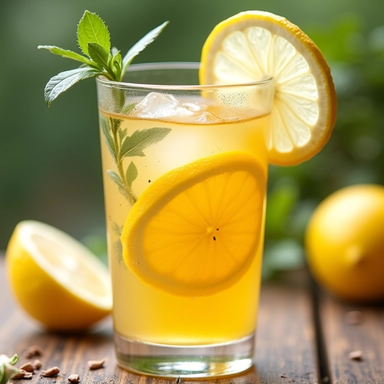 Chá gelado de capim cidreira e erva cidreira com limão.