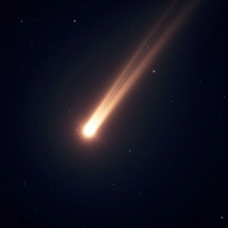 Cometa Hale-Bopp com sua cauda dupla brilhante.