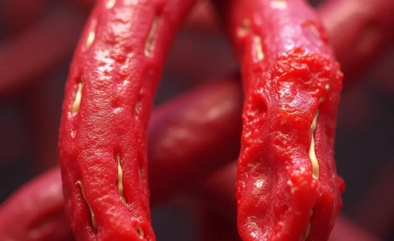 Comparação visual entre artérias saudáveis e artérias com aterosclerose.