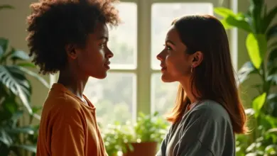 Comparação visual entre autismo e assertividade em adultos diversos num lar brasileiro.