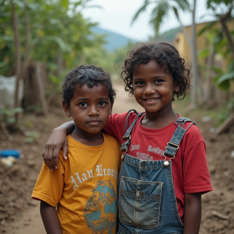 Comunidade brasileira se reconstruindo após desastre natural, mostrando resiliência.