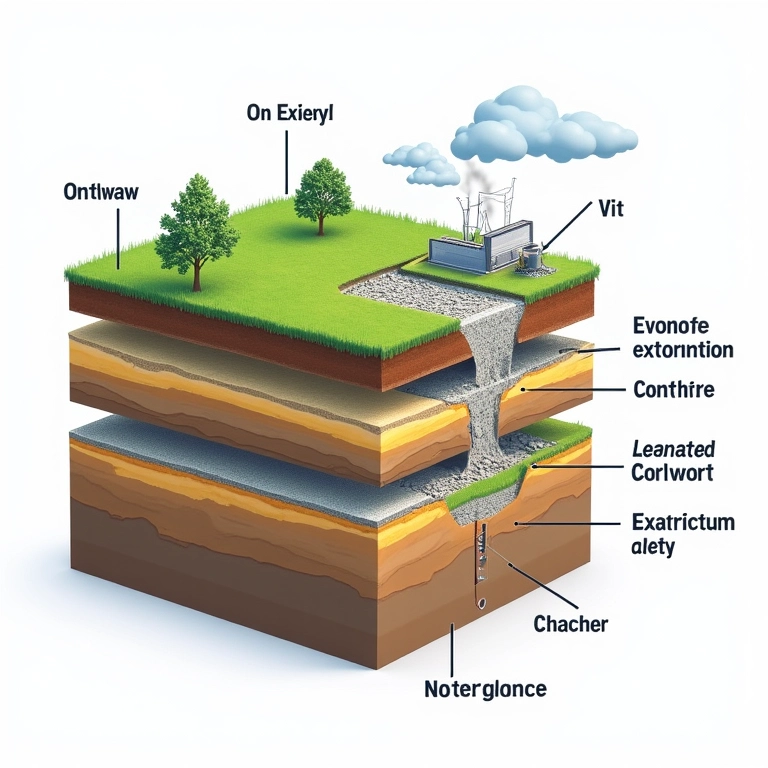 Etapas de construção e operação de um aterro sanitário.
