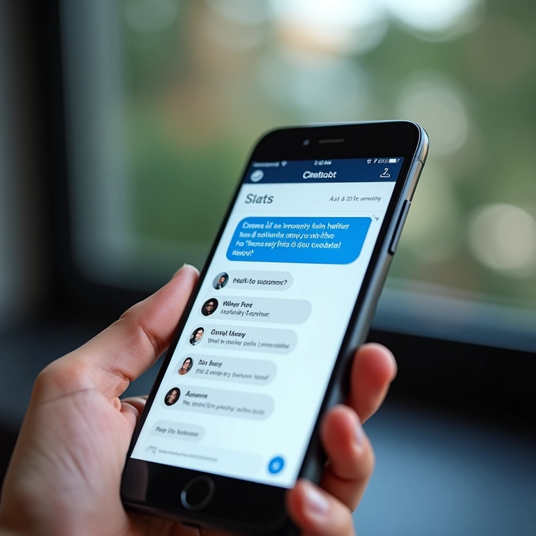 Interface de chatbot no smartphone, mostrando conversa útil com cliente.