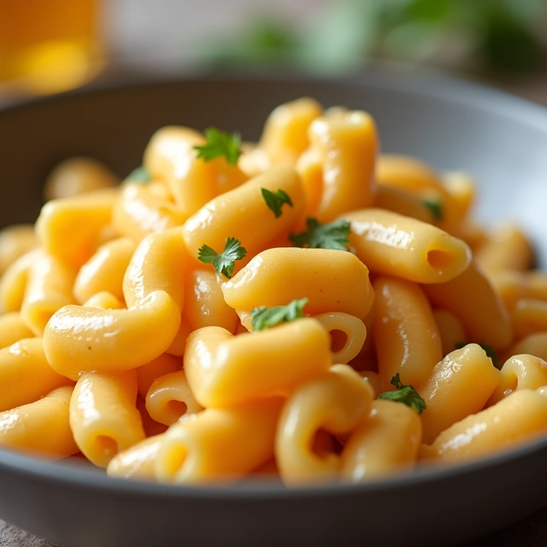 Macarrão com frango e creme de leite com molho equilibrado.