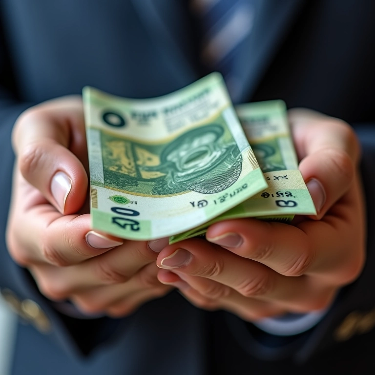 Mãos calculando custos, representando a consideração dos custos.