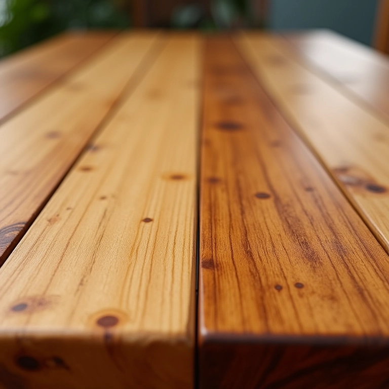 Mesa de madeira: verniz desgastado versus verniz novo.