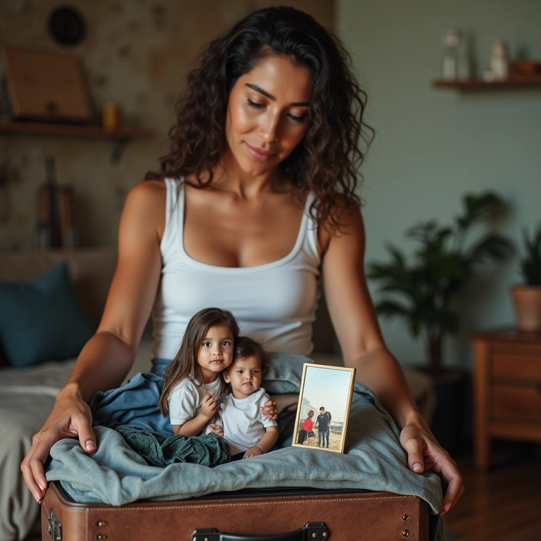 Mulher brasileira arrumando mala, sonhando com oportunidades econômicas no exterior.