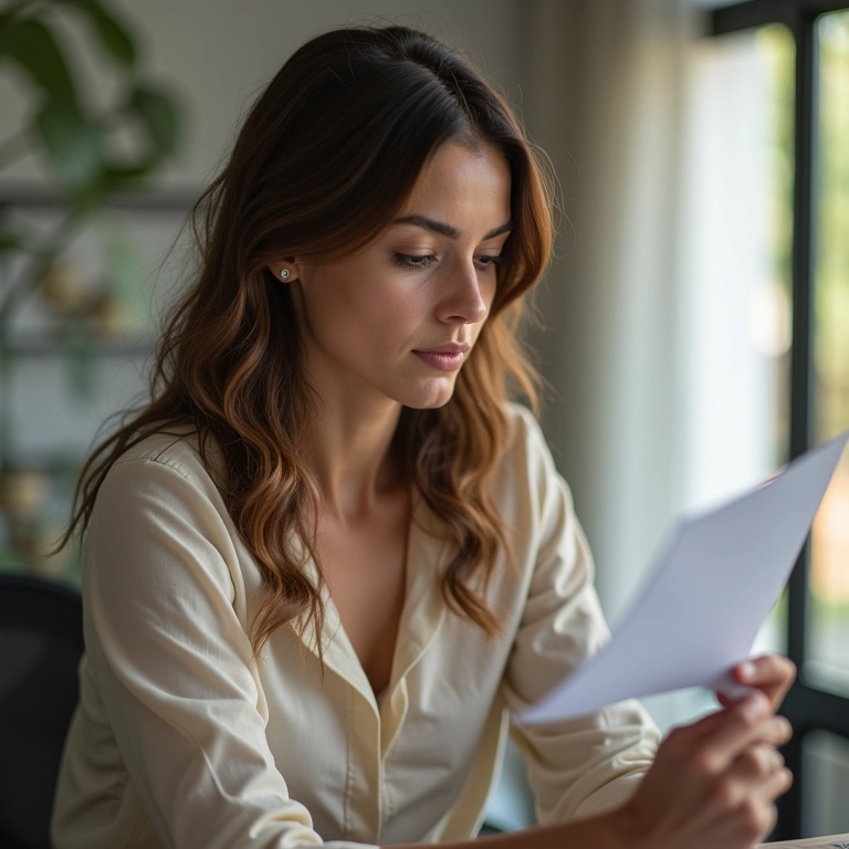 Mulher definindo claramente seus objetivos em escritório em casa.