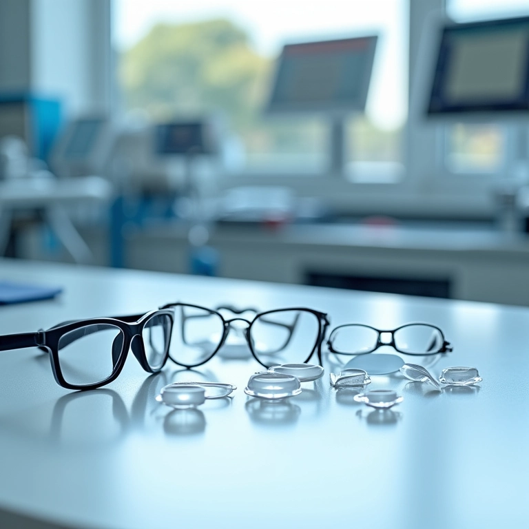 Opções de tratamento para miopia e astigmatismo: óculos, lentes e cirurgia.