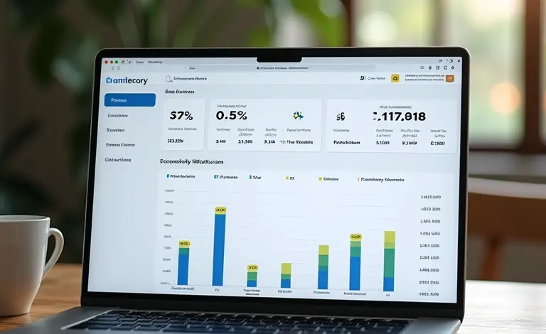 Painel de e-commerce mostrando gestão de estoque e vendas.
