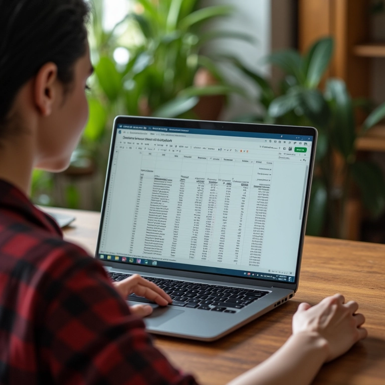 Pessoa preparando dados no Google Sheets para criar um gráfico.