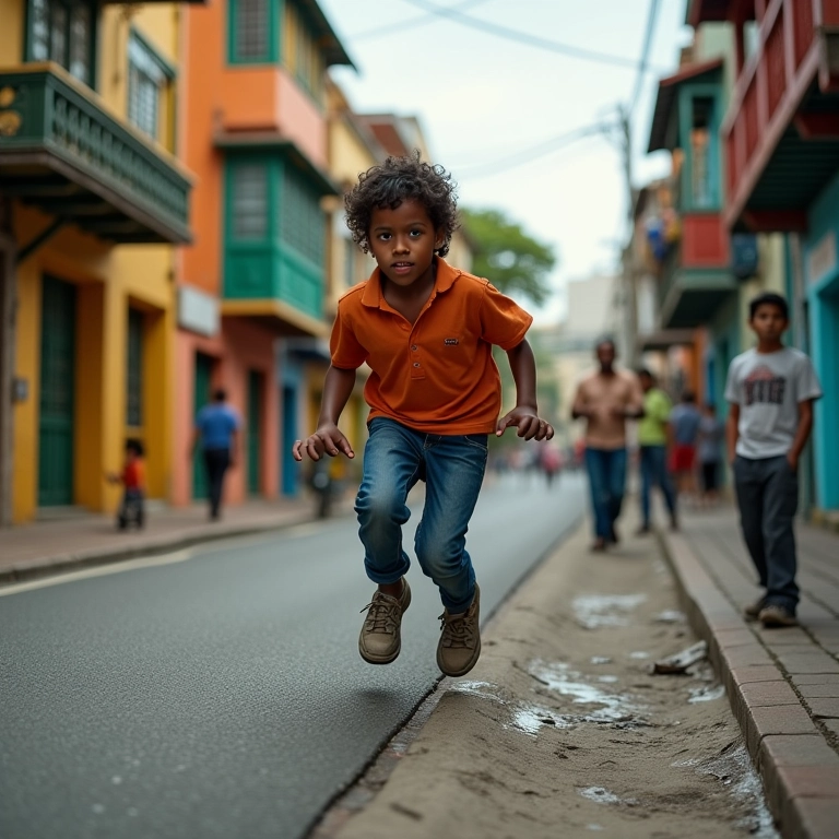 Pessoa superando obstáculos em cenário urbano brasileiro, simbolizando resiliência.