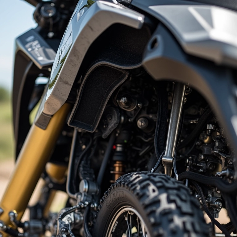 Protetor de carenagem da XRE 300 Adventure, oferecendo segurança extra ao motor e à carenagem.