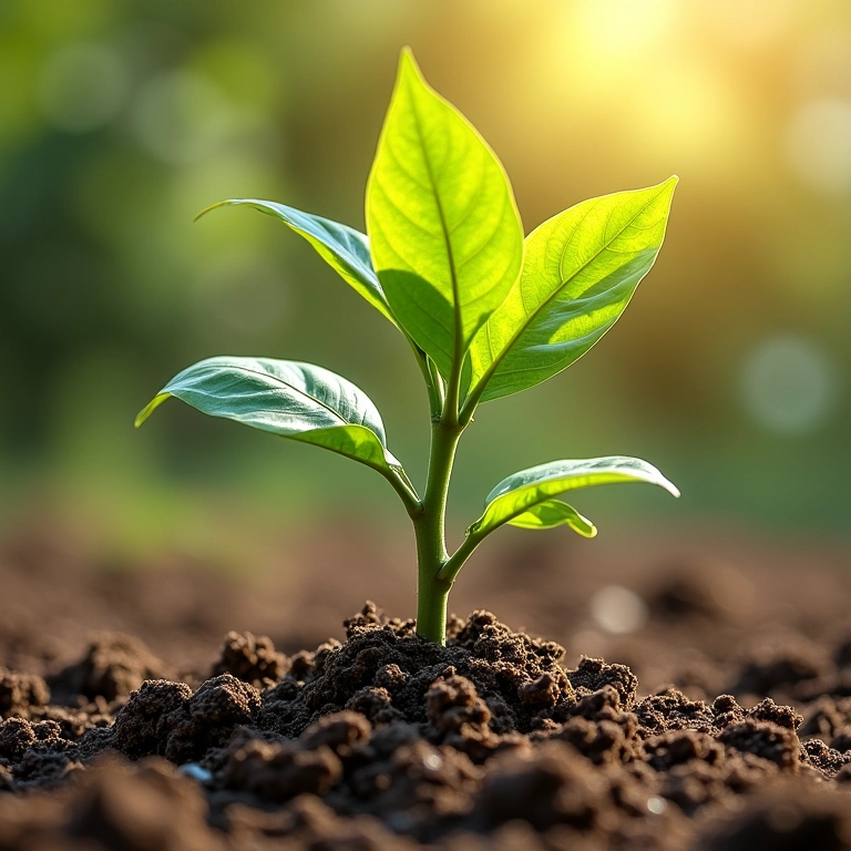 Regando muda de coqueiro para garantir crescimento saudável.