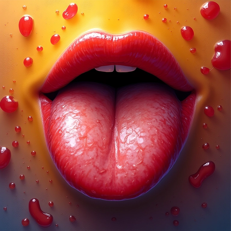 Representação gráfica do sabor umami na língua.