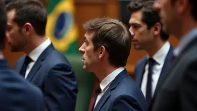 Representação visual de um debate acalorado no Congresso Nacional, simbolizando a investigação de CPIs e CPMIs.