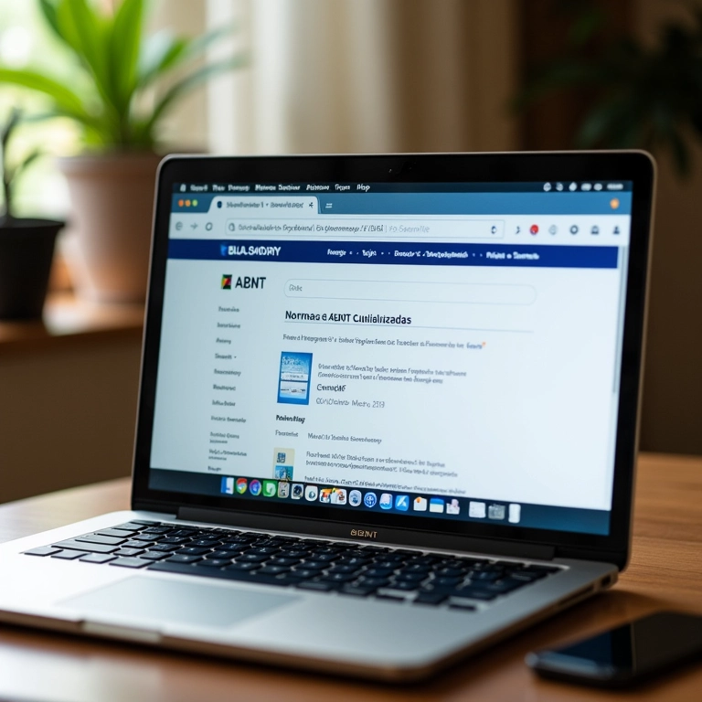 Site da ABNT exibindo a busca por normas atualizadas.