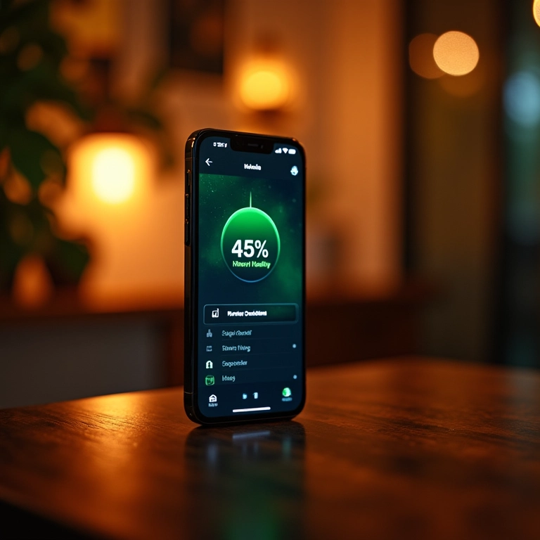 Tela de iPhone mostrando a saúde da bateria nas configurações.