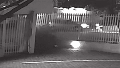 Câmera flagra mais um acidente na esquina das ruas Rio Grande do Sul e Uruguai