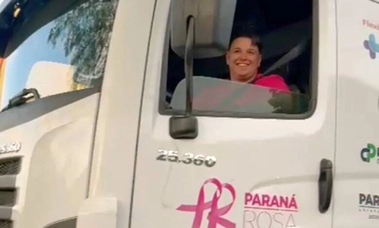 Carreta Saúde da Mulher tem equipe formada só por mulheres, inclusive a motorista