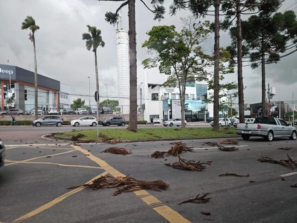 Chuva forte vira o tempo em Curitiba e com rajadas de vento