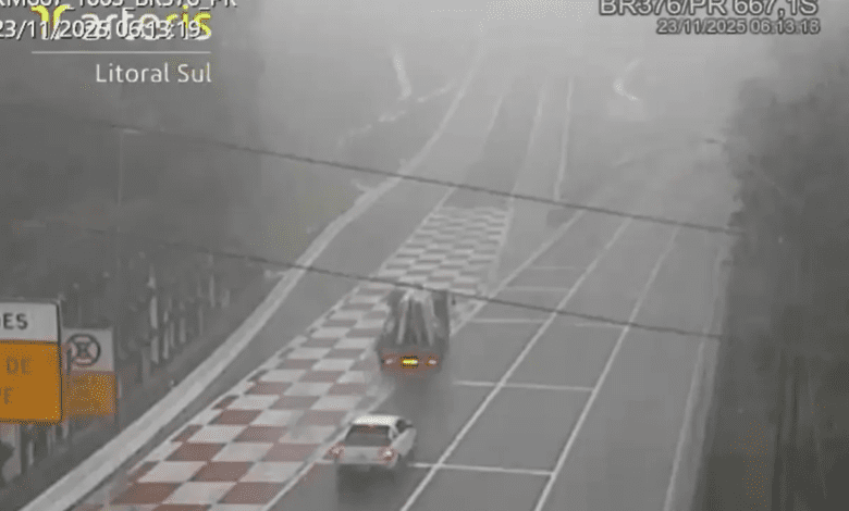 Motorista vê problema e evita acidente no Litoral do Paraná; vídeo