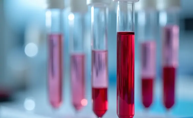 Análise de amostra de sangue em laboratório moderno mostrando marcadores de anticorpos IgG e IgM.