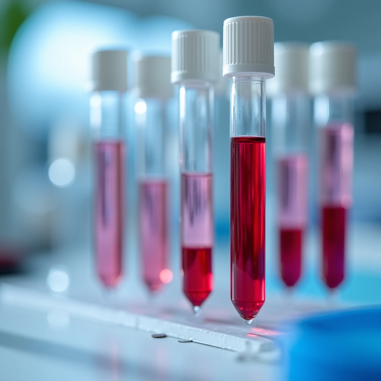 Qual A Diferença Igg E Igm? Análise de amostra de sangue em laboratório moderno mostrando marcadores de anticorpos IgG e IgM.