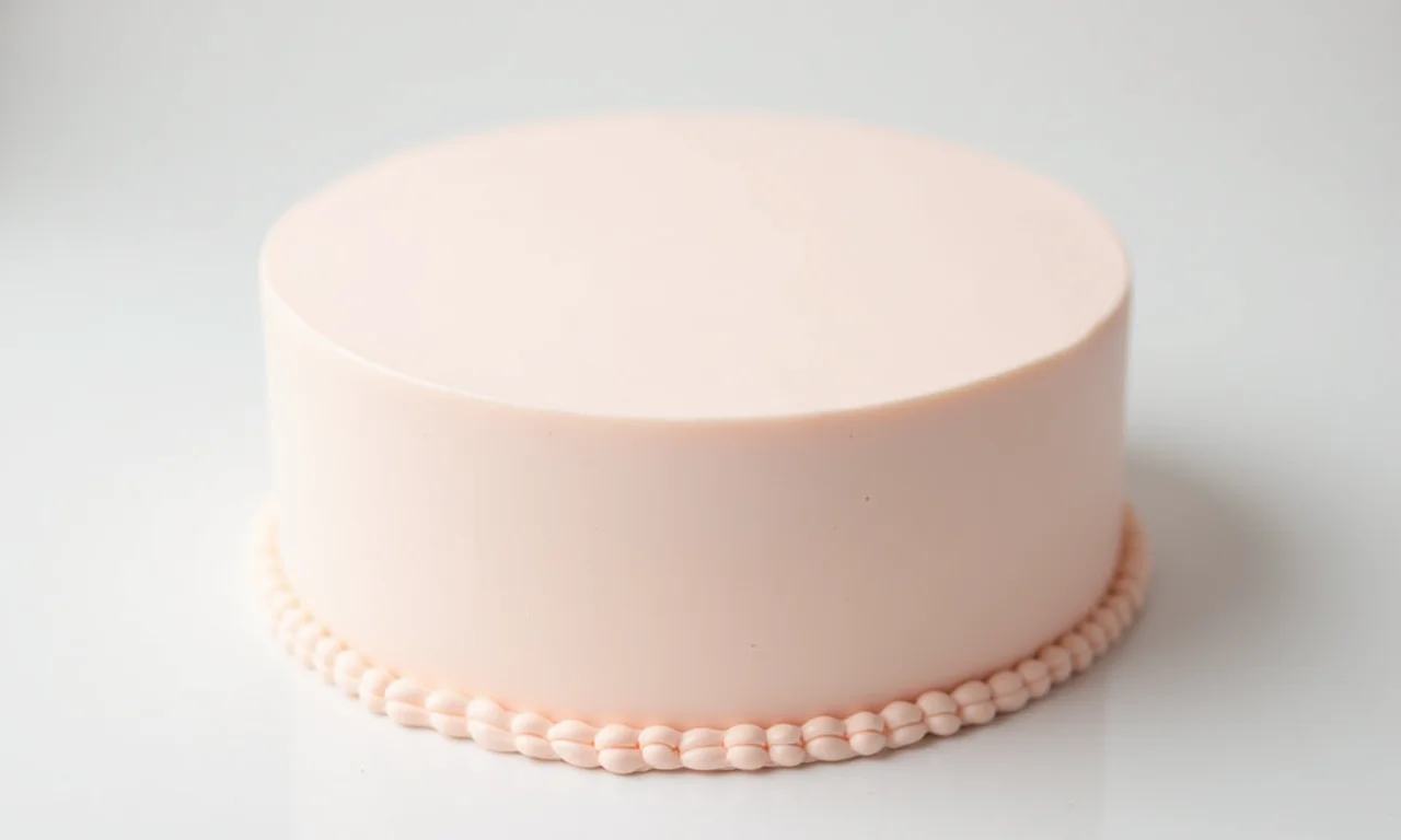 Bolo coberto com fondant, acabamento liso e elegante.