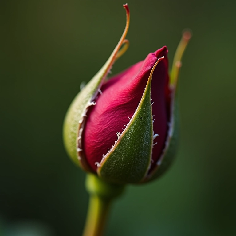 Botão de rosa que não brotou.