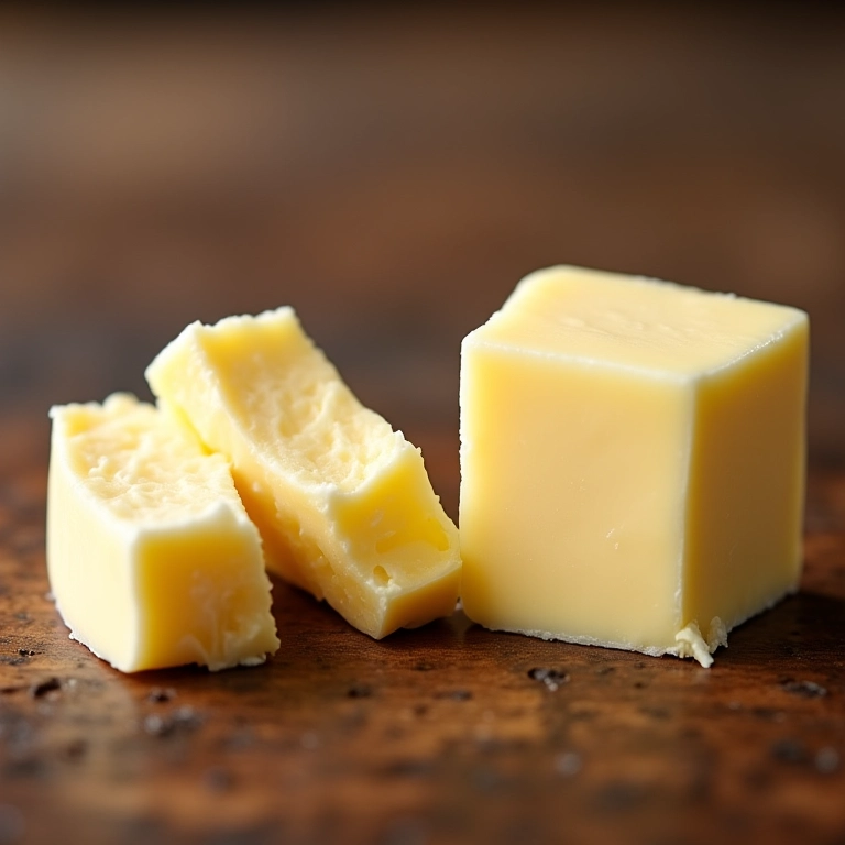 Qual A Diferença De Margarina E Manteiga? Comparação detalhada de manteiga e margarina em mesa rústica.