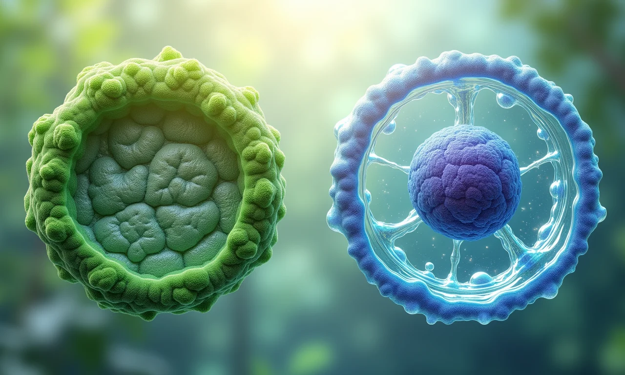 Comparação do formato rígido das células vegetais com a flexibilidade das células animais.