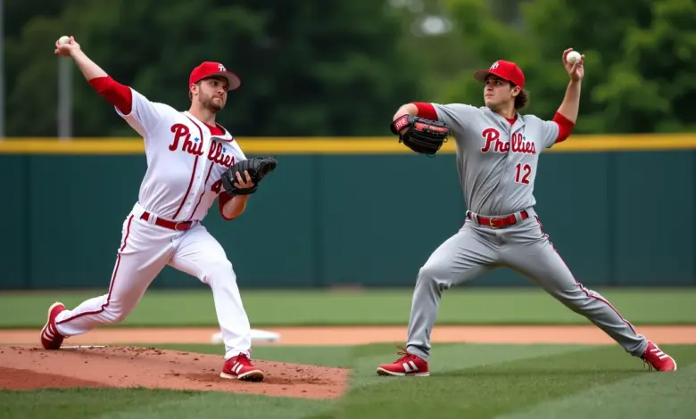 Comparação entre arremesso de beisebol e lançamento de disco, ilustrando as diferenças.
