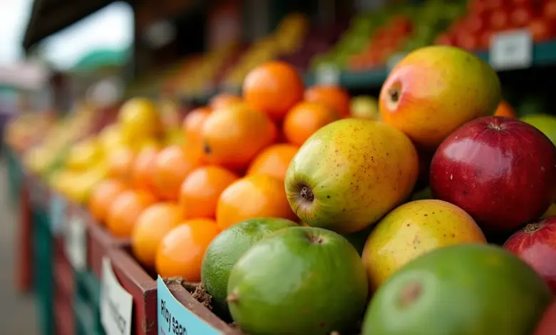 Comparação visual entre adjetivos e locuções adjetivas em uma banca de mercado brasileira.