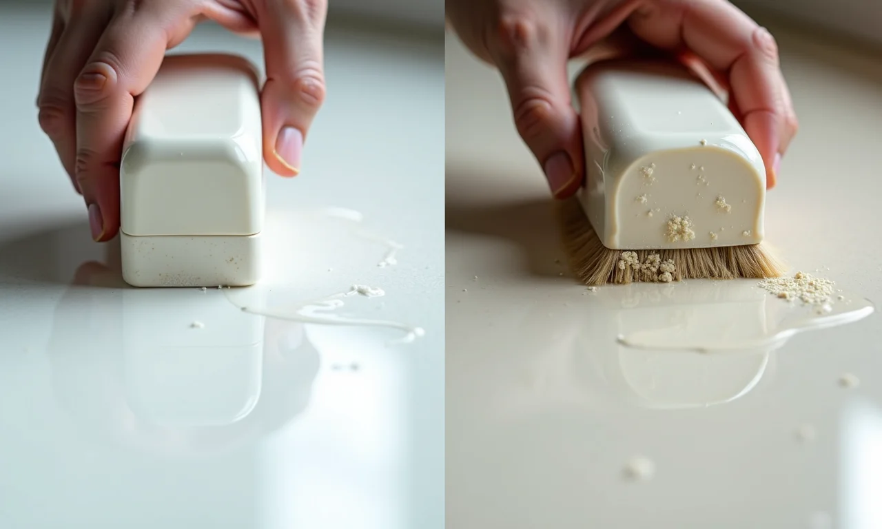 Comparativo da facilidade de aplicação entre rejunte acrílico e resinado.