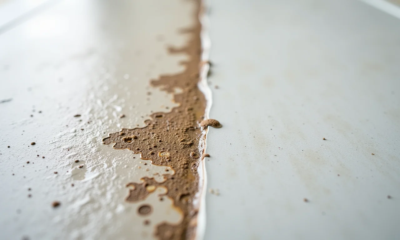 Comparativo da resistência à umidade entre rejunte acrílico e resinado.