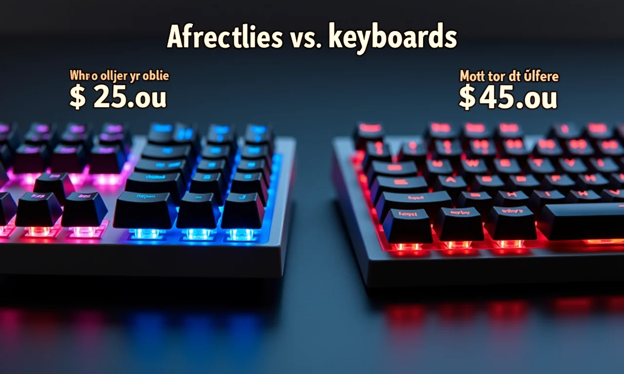 Comparativo de preços entre teclados mecânico e de membrana.